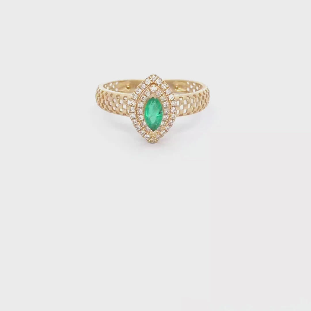 Marquise Emerald Gold Ring