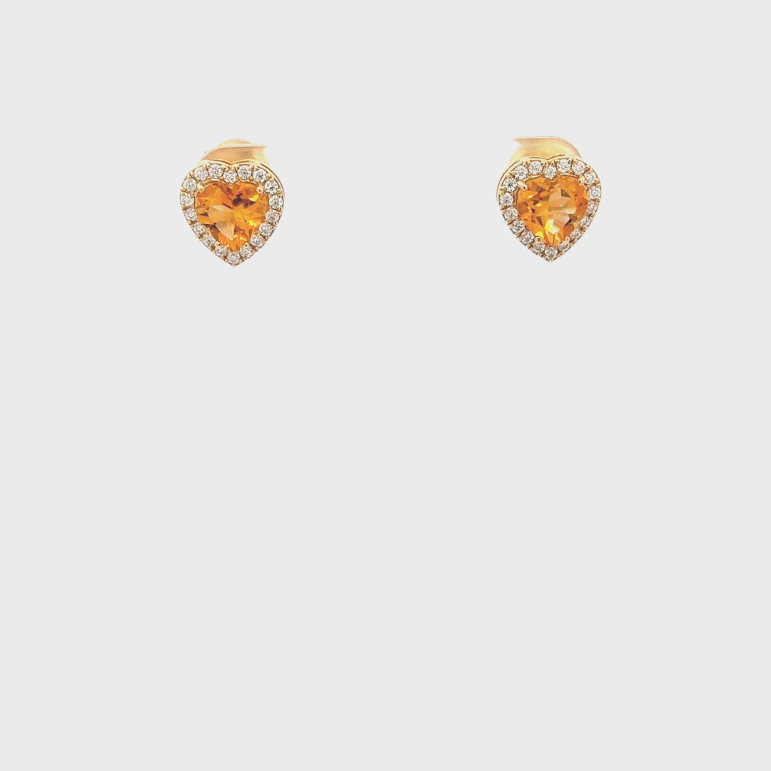 18k Gold Citrine Earring