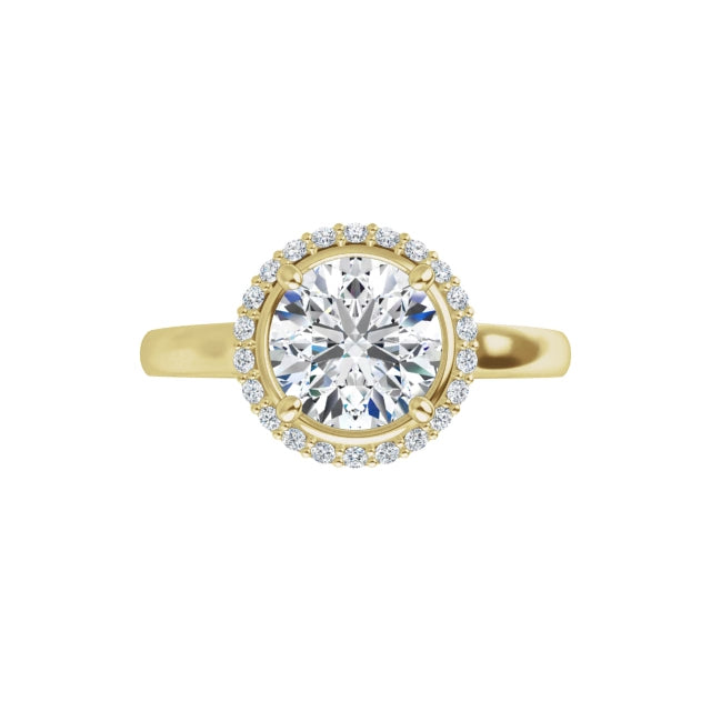 Round Halo-Style Engagement Lab Diamond Ring