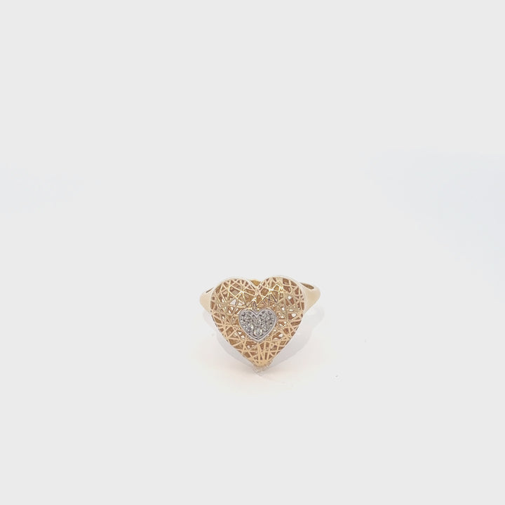 18k Gold Heart Ring