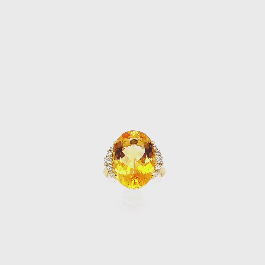 18k Gold Citrine Ring