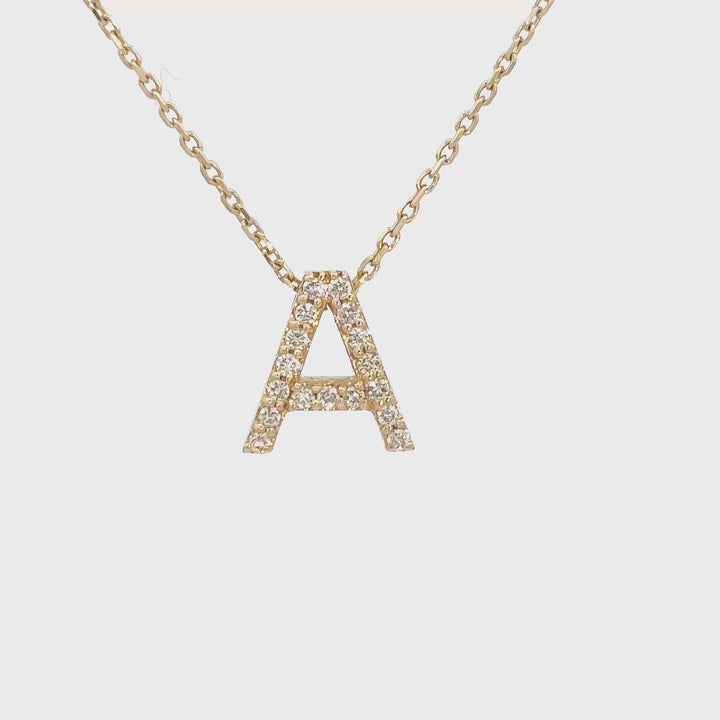 14k Gold Letter A Necklace