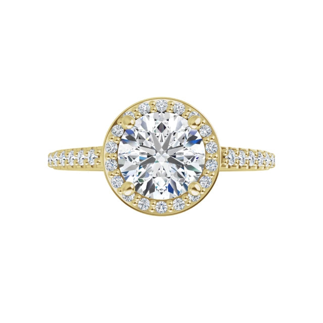 Round Halo-Style Engagement Lab Diamond Ring