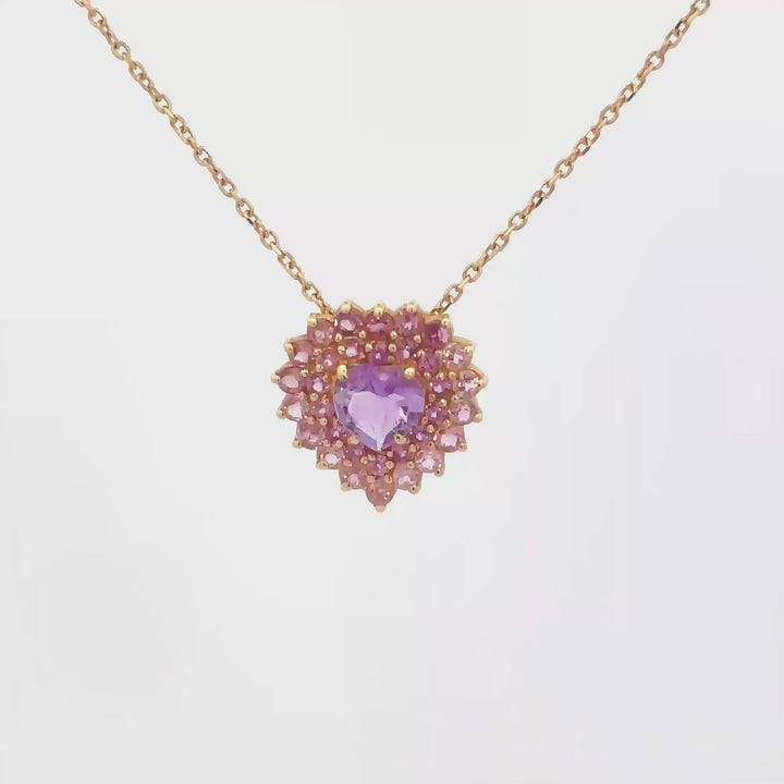 18k Gold Amethyst Necklace