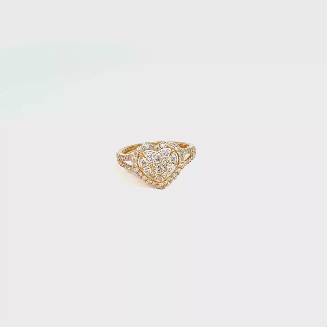 Gold Heart Diamond Ring