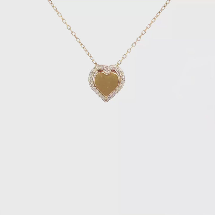 18k Gold Diamond Heart Necklace