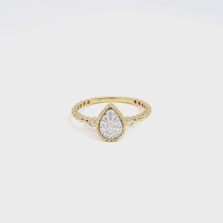 Pear Ring Natural Diamond