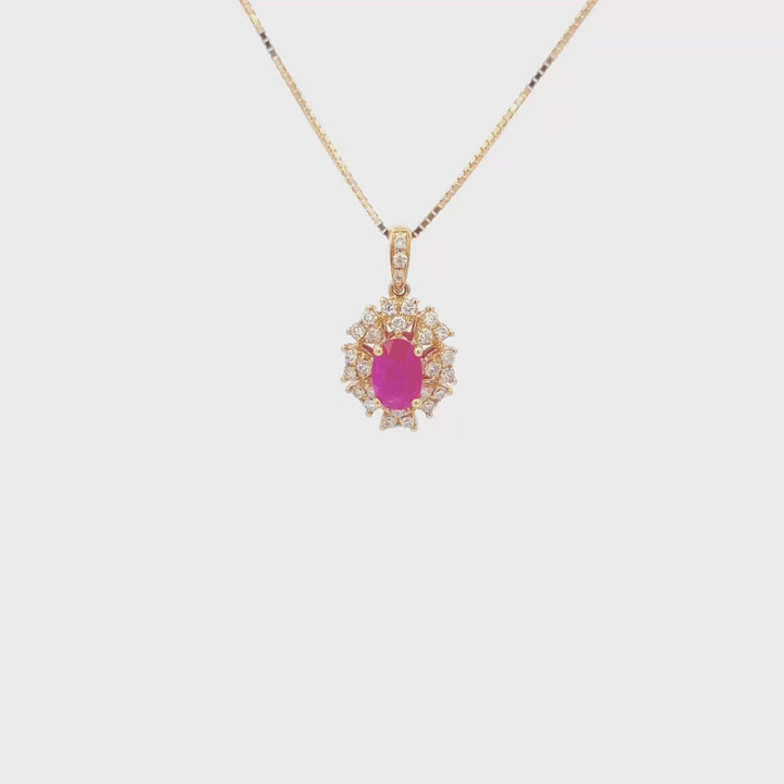 18k Gold Ruby Necklace