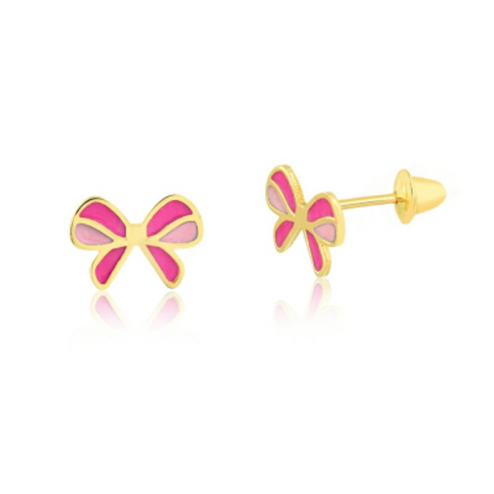 18k Gold bow Children's Earring