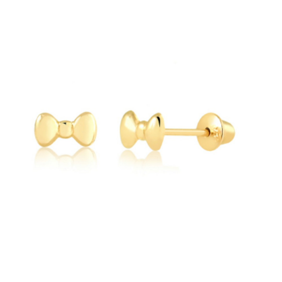 18k Gold Bow Children's Earring