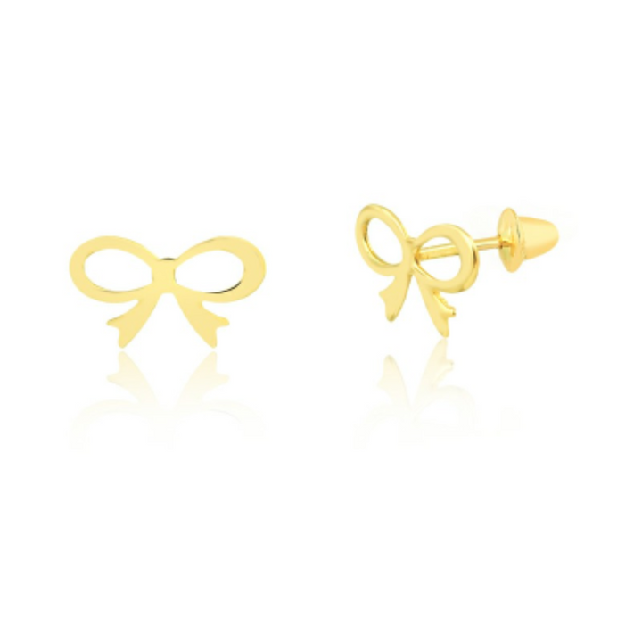 18k Gold Bow Children's Earring