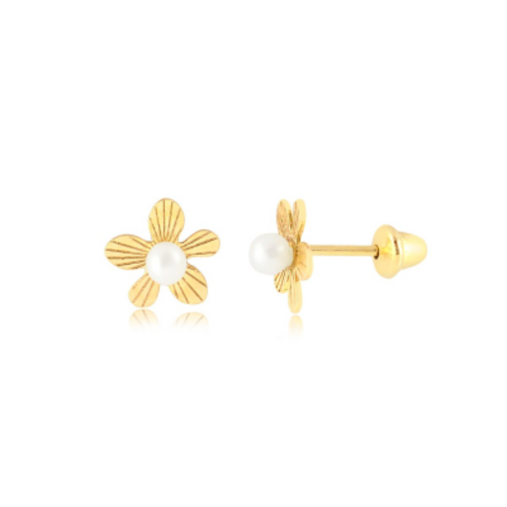 Children's Earring Flower in 18k Gold