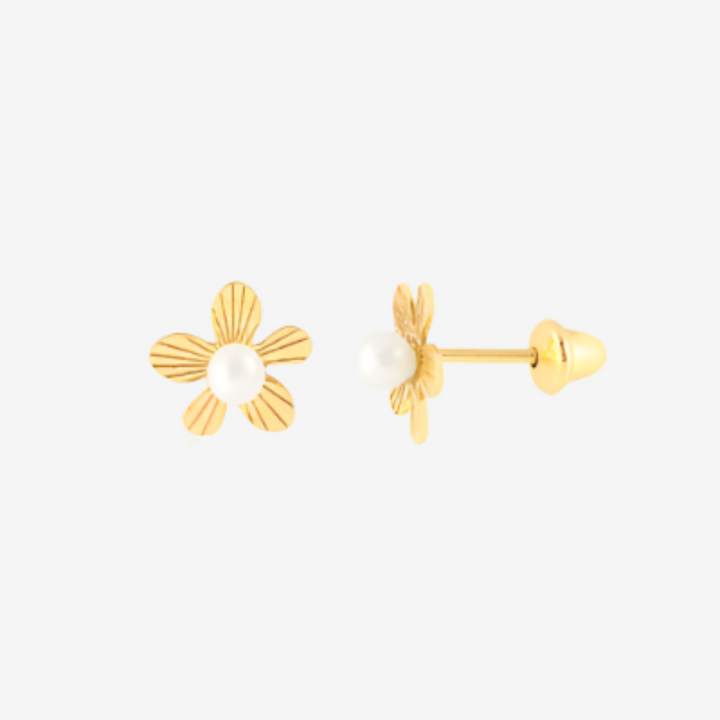 Children's Earring Flower in 18k Gold