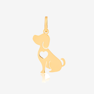 18k Gold Dog Pendant