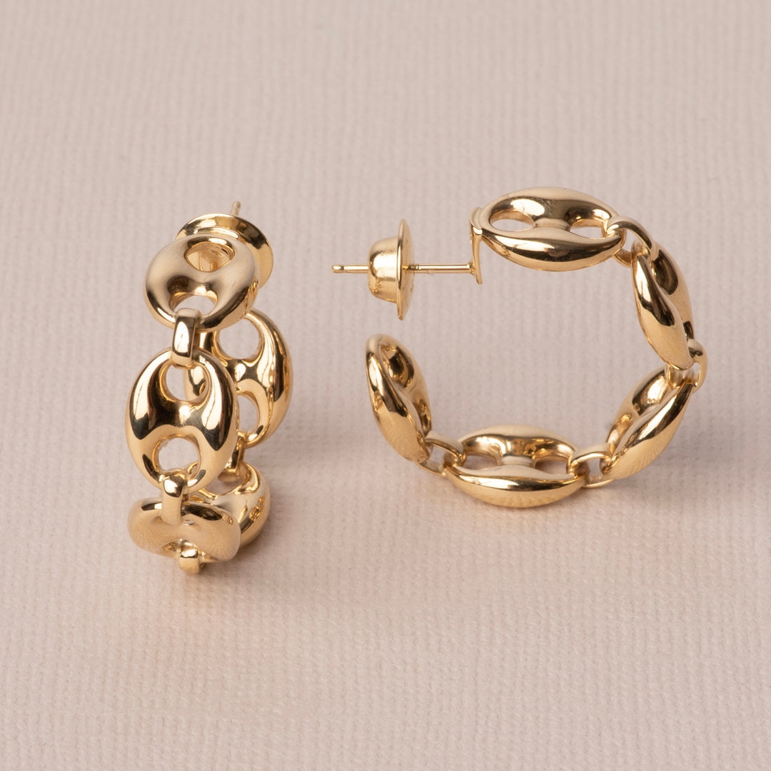 18k Gold Hoop Design Earring