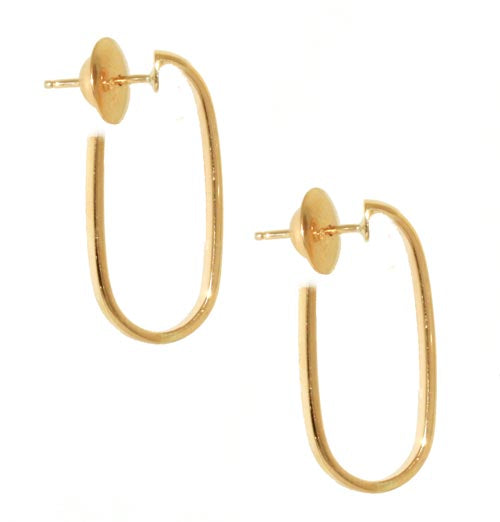 18k Gold Oval Earring