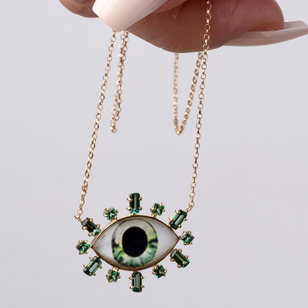 Greek Eye 18k Gold Necklace