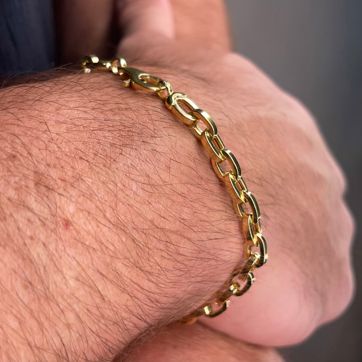 Men's Open Links Bracelet 18k Gold