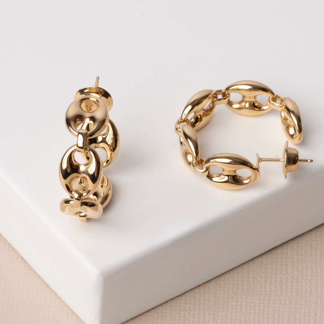 18k Gold Hoop Design Earring