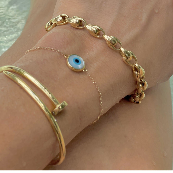 18k Gold Greek Eye Bracelet