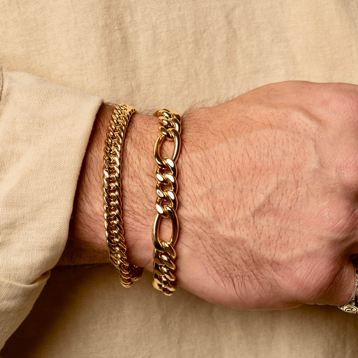 18k Gold Figaro Chain Bracelet