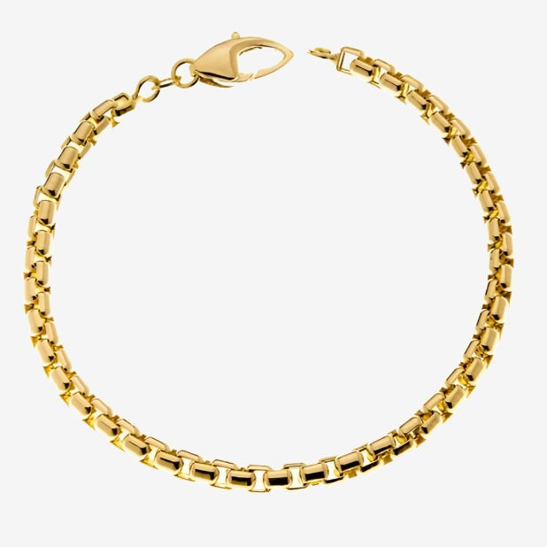 Box Chain 18k Gold Bracelet